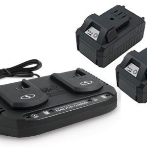 Snow + Sun Joe 24 Volt Bundle (2) 5.0-Ah Batts and Dual Quick Charger (Open Box)