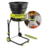 Sun Joe SDJ617E | Bladeless Electric Leaf Mulcher + Shredder | 15 Amp | 8,000 RPM | Mulches Up to 55 Gallons of Leaves Per Minute | Black (Refurbished) | In Store Exclusive
