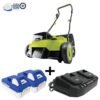 Restored Sun Joe 24V-X2-DTS15 Scarifier and Dethatcher Kit | 5-Depth Positions | 15-inch | Brushless Motor | (2) 24-V 4.0-Ah Batteries & Dual Port Charger (Refurbished)