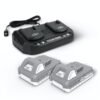 Snow + Sun Joe 24V Bundle W/ (2) 2.0-Ah Batts and Dual Quick Charger (Open Box)