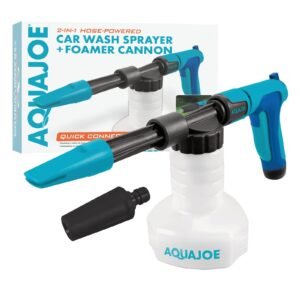 Restored Aqua Joe AJ-SPXN 2-in-1 Hose-Powered Adjustable Foam Cannon Spray Gun Blaster with Spray Wash Quick-Connect to Any Garden Hose (Refurbished)