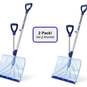 2 PACK - Snow Joe Shovelution SJ-SHLV02 | Strain-Reducing Shatter-Resistant Polycarbonate Snow Shovel | W/ Spring Assisted Handle | 18-inch (Open Box)