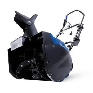 Restored Snow Joe SJ623E 18-Inch 15-Amp Electric Single Stage Snow Thrower w/Headlights, Blue Clearing Width, Motor (Refurbished)