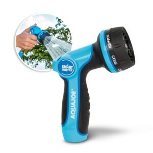 Restored Aqua Joe AJHN102 Heavy Duty Indestructible Metal Multi Function Adjustable Hose Nozzle with Smart Throttle (Refurbished)