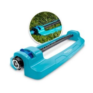 Restored Aqua Joe SJI-OMS20 | Oscillating Sprinkler | 4,400 Sq Ft Coverage | Indestructible JUMBO Metal Base (Refurbished)