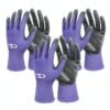 Restored Sun Joe GGNP-S3-PRP Reusable Nitrile-Palm Gloves | Tactile | Washable | One Size Fits Most | Set of 3 (Purple) (Refurbished)